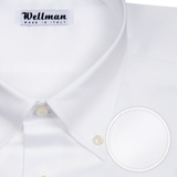Мъжка риза WELLMAN - бяла, яка с копчета